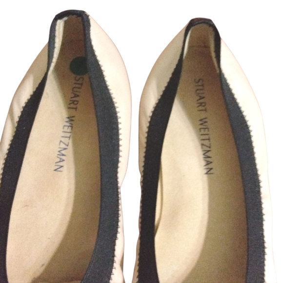 Stuart Weitzman Giveable Ballet Flats Cream and Black Women's Flat Size … - Picture 4 of 10